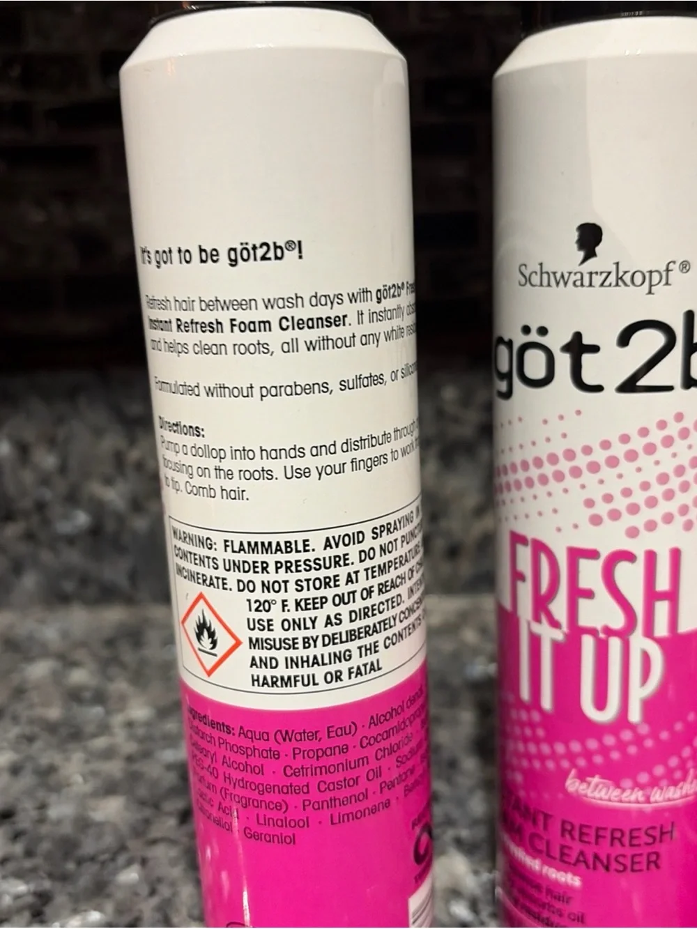 Got2b Fresh It Up Foam Cleanser Instant Refresh Roots Between Washes 3 Pack New